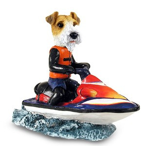 Red Wire Fox Terrier Jet Ski Doogie Collectible Dog Figurine