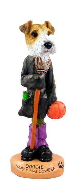 Red Wire Fox Terrier Happy Halloween Doogie Collectible Dog Figurine