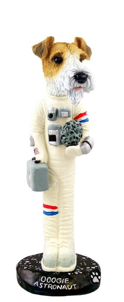 Red Wire Fox Terrier Astronaut Doogie Collectible Dog Figurine