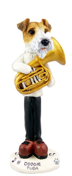Red Wire Fox Terrier Tuba Doogie Collectible Dog Figurine