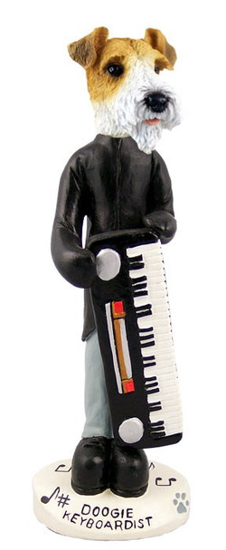 Red Wire Fox Terrier Keyboardist Doogie Collectible Dog Figurine