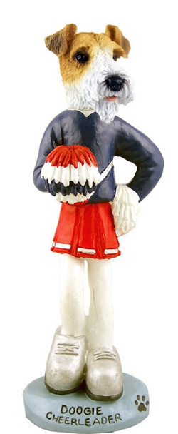 Red Wire Fox Terrier Cheerleader Doogie Collectible Dog Figurine