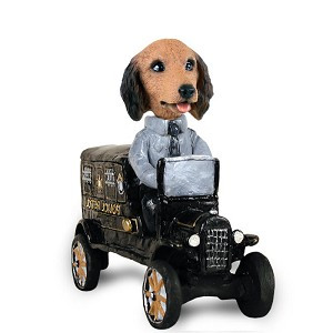 Longhaired Red Dachshund Paddy Wagon Doogie Collectible Dog Figurine