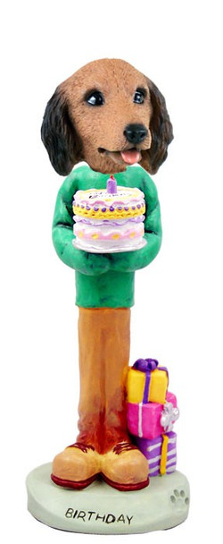 Longhaired Red Dachshund Birthday Doogie Collectible Dog Figurine