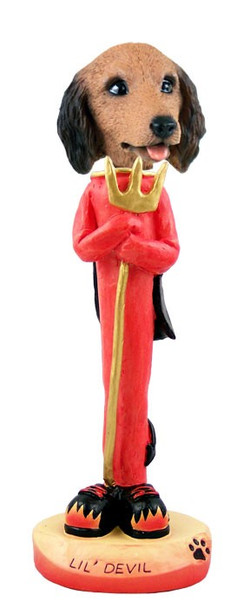 Longhaired Red Dachshund Lil Devil Doogie Collectible Dog Figurine