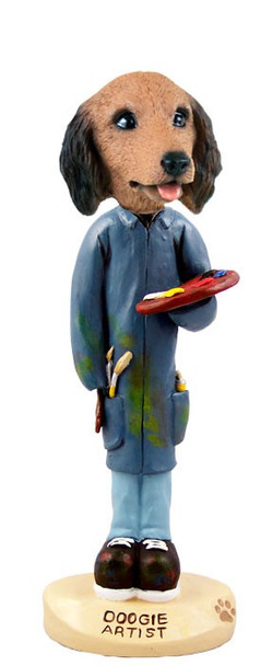 Longhaired Red Dachshund Artist Doogie Collectible Dog Figurine