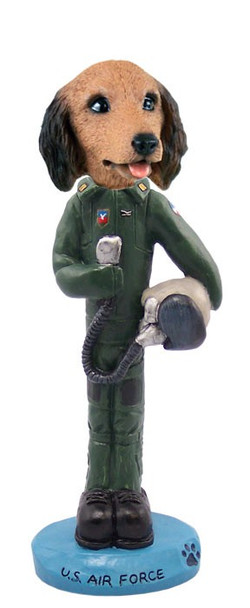 Longhaired Red Dachshund U S Air Force Doogie Collectible Dog Figurine