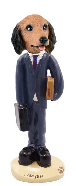 Longhaired Red Dachshund Lawyer Doogie Collectible Dog Figurine