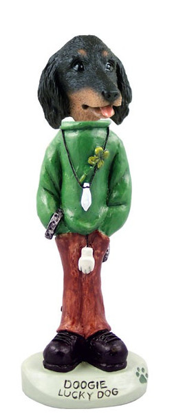 Longhaired Black Dachshund Lucky Doogie Collectible Dog Figurine