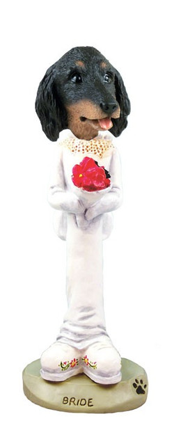 Longhaired Black Dachshund Bride Doogie Collectible Dog Figurine