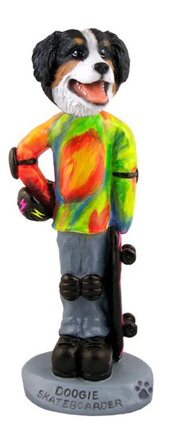 Bernese Mountain Dog Skateboarder Doogie Collectible Dog Figurine