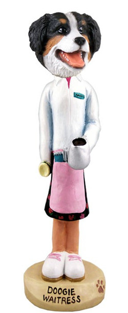 Bernese Mountain Dog Waitress Doogie Collectible Dog Figurine