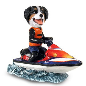 Bernese Mountain Dog Jet Ski Doogie Collectible Dog Figurine