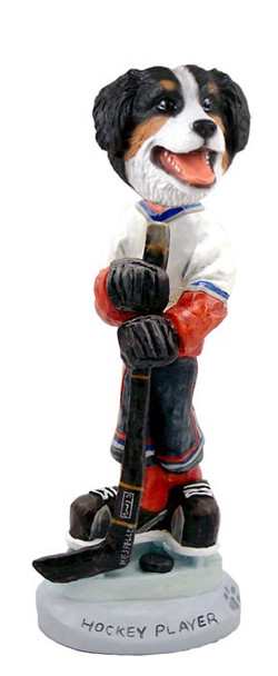 Bernese Mountain Dog Hockey Player Doogie Collectible Dog Figurine
