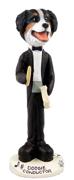 Bernese Mountain Dog Conductor Doogie Collectible Dog Figurine