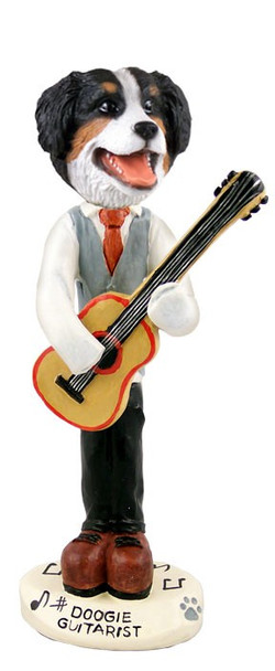 Bernese Mountain Dog Guitarist Doogie Collectible Dog Figurine