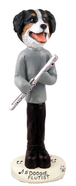Bernese Mountain Dog Flutist Doogie Collectible Dog Figurine