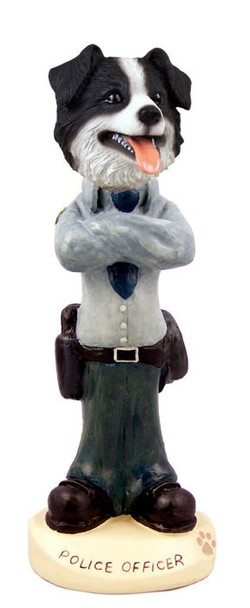 Border Collie Police Doogie Collectible Dog Figurine