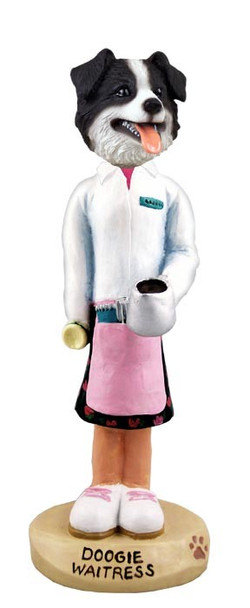 Border Collie Waitress Doogie Collectible Dog Figurine