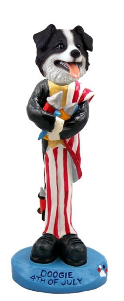 Border Collie 4th Of July Doogie Collectible Dog Figurine