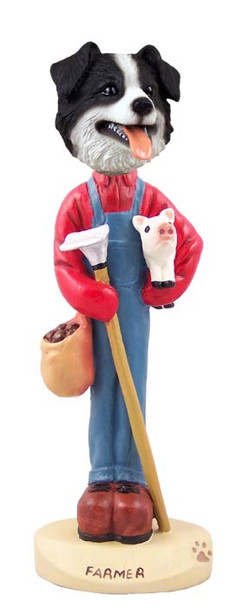 Border Collie Farmer Doogie Collectible Dog Figurine