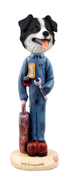 Border Collie Mechanic Doogie Collectible Dog Figurine