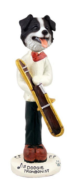 Border Collie Trombonist Doogie Collectible Dog Figurine