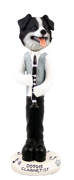 Border Collie Clarinetist Doogie Collectible Dog Figurine