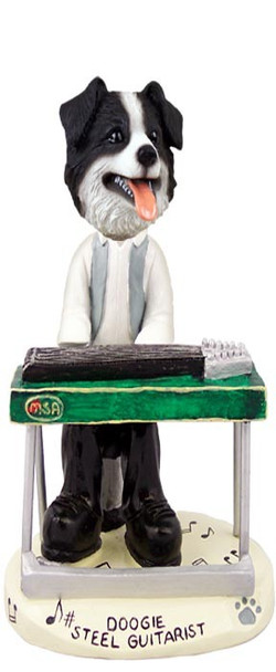 Border Collie Steel Guitarist Doogie Collectible Dog Figurine