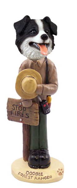 Border Collie Forest Ranger Doogie Collectible Dog Figurine