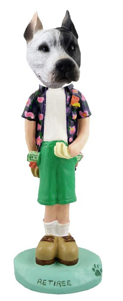 White Pit Bull Retiree Doogie Collectible Dog Figurine
