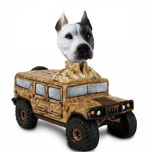 White Pit Bull Hummer Doogie Collectible Dog Figurine