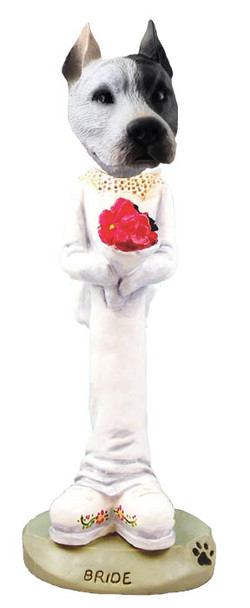 White Pit Bull Bride Doogie Collectible Dog Figurine