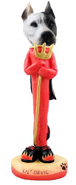 White Pit Bull Lil Devil Doogie Collectible Dog Figurine