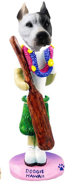 White Pit Bull Hawaii Doogie Collectible Dog Figurine