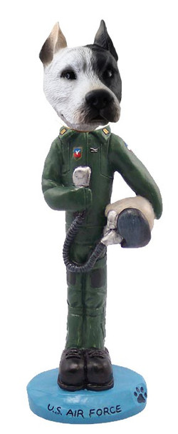 White Pit Bull U S Air Force Doogie Collectible Dog Figurine