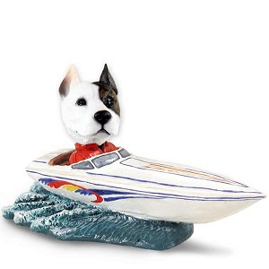 Pit Bull Terrier Motorboat Doogie Collectible Dog Figurine