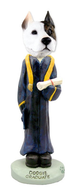 Pit Bull Terrier Graduate Doogie Collectible Dog Figurine