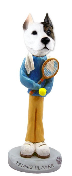 Pit Bull Terrier Tennis Player Doogie Collectible Dog Figurine