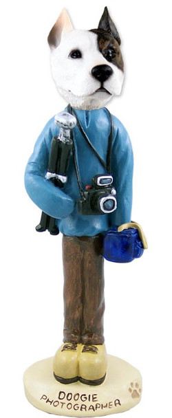 Pit Bull Terrier Photographer Doogie Collectible Dog Figurine