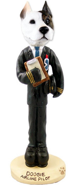 Pit Bull Terrier Airline Pilot Doogie Collectible Dog Figurine