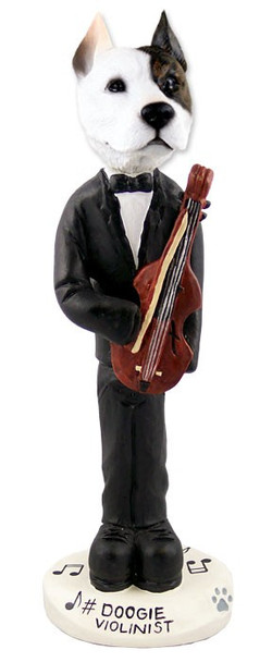 Pit Bull Terrier Violinist Doogie Collectible Dog Figurine