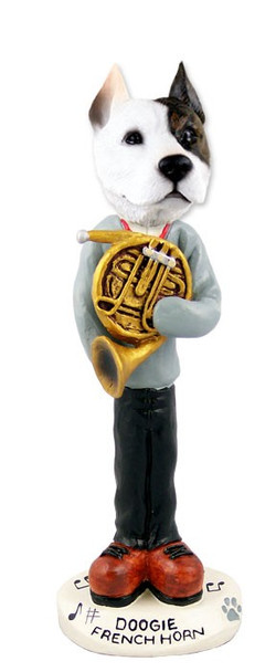 Pit Bull Terrier French Horn Doogie Collectible Dog Figurine