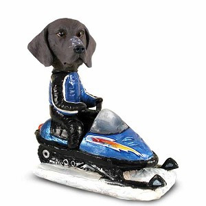 German Shorthaired Pointer Snowmobile Doogie Collectible Dog Figurine