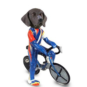 German Shorthaired Pointer Bicycle Doogie Collectible Dog Figurine