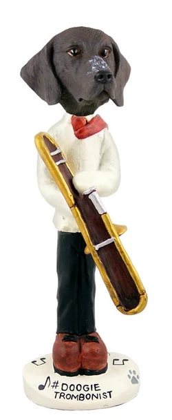 German Shorthaired Pointer Trombonist Doogie Collectible Dog Figurine