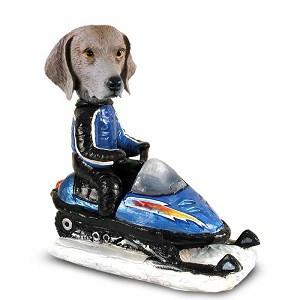 Weimaraner Snowmobile Doogie Collectible Dog Figurine