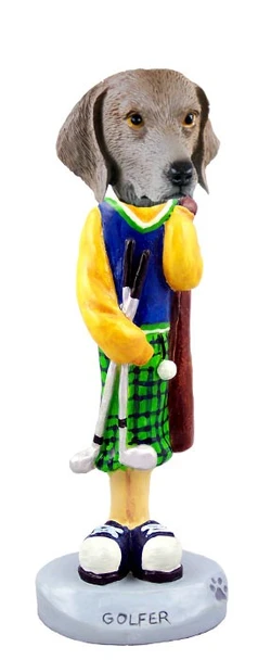 Weimaraner Golf Doogie Collectible Dog Figurine