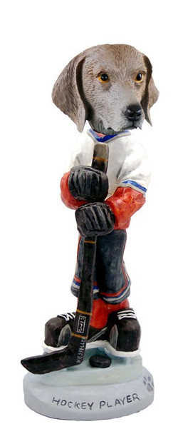 Weimaraner Hockey Player Doogie Collectible Dog Figurine