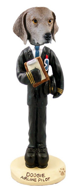 Weimaraner Airline Pilot Doogie Collectible Dog Figurine